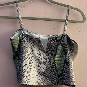 snake skin cropped top
